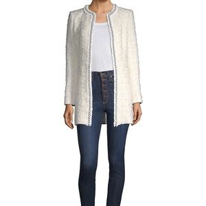 Alice + Olivia Andreas Tweed Pearl Trim Jacket